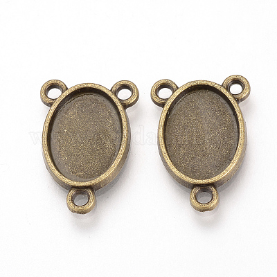 Сеттинги разъем сплава кабошон тибетском стиле TIBE-T006-10x14-AB-FF-1