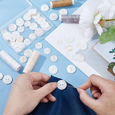 52 шт. 2 стильных пуговиц из ракушки с тремя отверстиями SHEL-GF0001-02-1