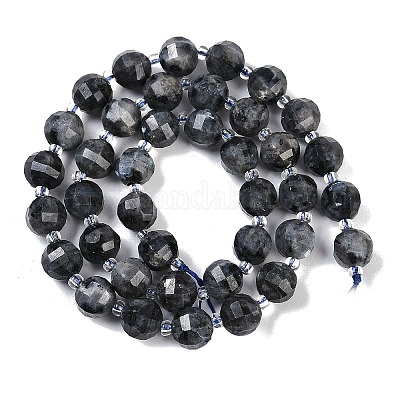 Натуральные нити бус из ларвикита G-G182-B38-03-1