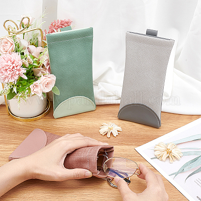 Ahademaker 3 шт. 3 цвета чехол для очков из искусственной кожи без застежки AJEW-GA0005-25-1