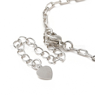 Красочный кубический цирконий браслет с сердечком BJEW-E073-02P-1