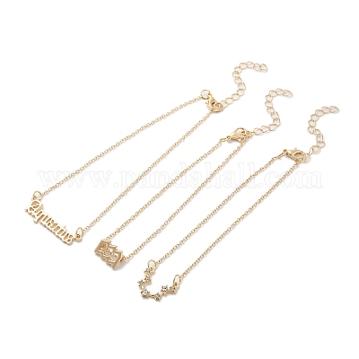 3 шт. браслеты из сплава со стразами AJEW-S083-01G-03-1