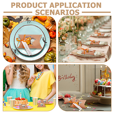 30 шт. коробки для конфет из крафт-бумаги с узором в виде кленового листа CON-BC0007-48-1