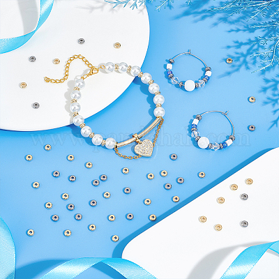 100 шт. 2-х видов проставочных бусин из нержавеющей стали 304 STAS-UN0053-78-1