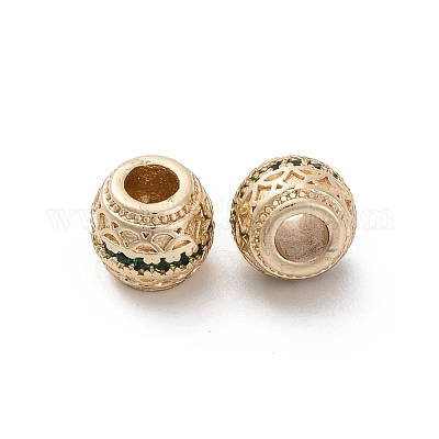 Латунные микро проложить кубического циркония бусы KK-C071-07KCG-03-1