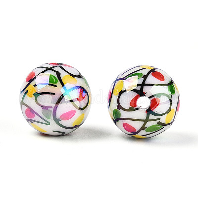 Печатные непрозрачные акриловые бусины MACR-T048-05A-1