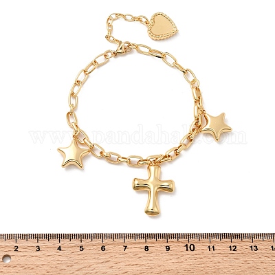 Браслеты с подвесками из нержавеющей стали 304 BJEW-P368-04G-1