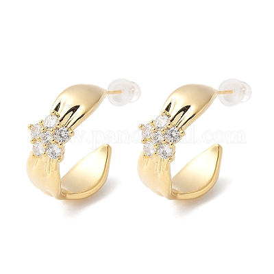 Серьги-гвоздики из циркония EJEW-Z104-01G-1