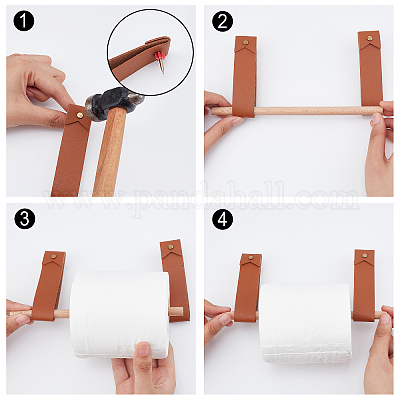 Прямоугольные ручки ящика из искусственной кожи AJEW-GA0004-06-1