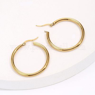 Классические серьги-кольца из нержавеющей стали 201 CJ9188-1