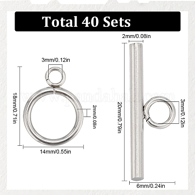 40 шт. застежка-тогл из нержавеющей стали 304 STAS-SC0007-42B-1