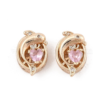 Стойки обшивки латунь микро проложить кубического циркония бусы KK-F879-01G-01-1