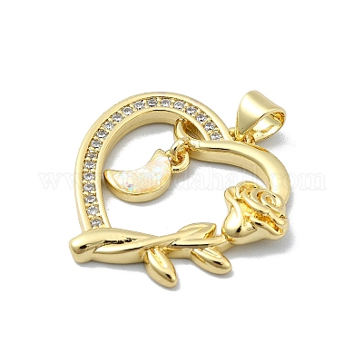 Латунные микропаве прозрачные подвески с фианитом KK-A221-27A-G-1