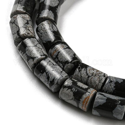 Естественно снежинка обсидиан каменные бусы нити G-Q1008-A02-1