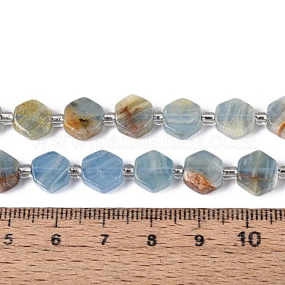 Нити из натурального голубого кальцита G-P534-A24-01-1