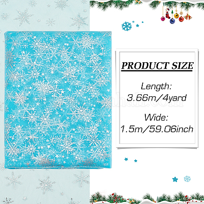 Нейлоновая ткань с узором снежинки DIY-WH0084-85C-1