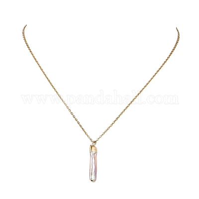 Ожерелья с подвесками из натурального жемчуга кеши с гальваническим покрытием NJEW-JN05604-01-1