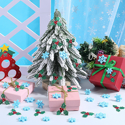 160шт 4 вида стилей Рождественская тема непрозрачные кабошоны из смолы RESI-SC0005-80B-1