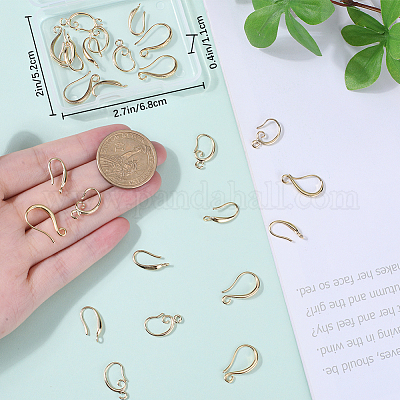 30 шт. 3 стиля стойки с покрытием из экологически чистой латуни крючки для сережек KK-BBC0010-18G-1