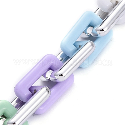 Непрозрачные акриловые бостонские цепи ручной работы AJEW-JB00636-1