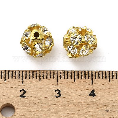 10 мм латунные хрустальные бусины со стразами KK-S519-01C-02G-1
