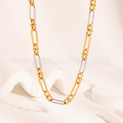 Комплект из цепочек и браслетов из овальной цепи из нержавеющей стали 304 для женщин GS2398-1-1