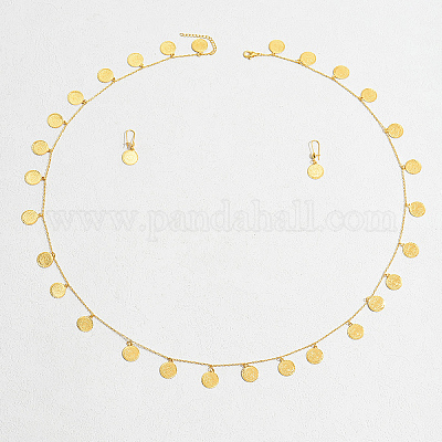 Комплекты ожерелий и серег с винтажными латунными монетами для женщин UG1537-1