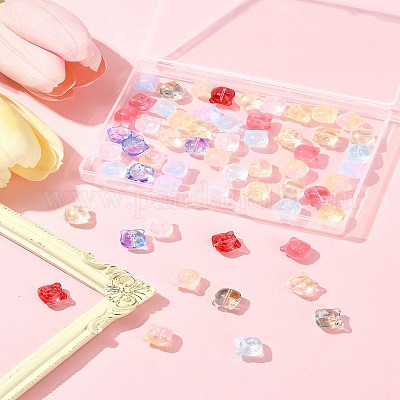 60 шт. прозрачные стеклянные бусины-спрей для краски GLAA-FS0002-10-1