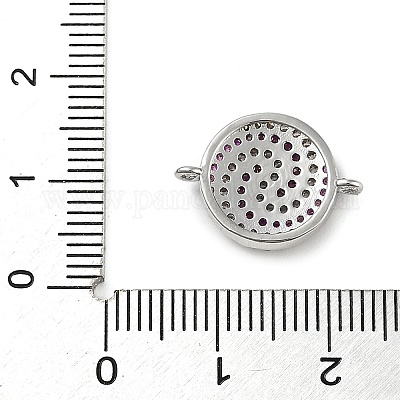 Подвески-подвески с микропаве из латуни с отделкой стойки и орхидеи и прозрачного кубического циркония KK-A234-057P-1