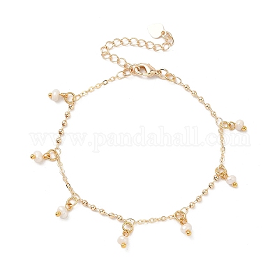 Браслеты с подвесками из натурального культивированного пресноводного жемчуга BJEW-JB12313-1