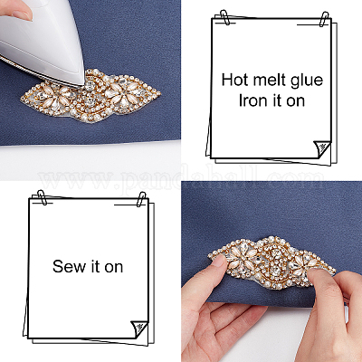 Кабошоны из ткани со стразами из сплава стекла DIY-WH0265-46G-1