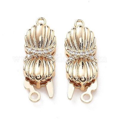 Латунные застежки из прозрачного кубического циркония с микропаве KK-G523-13G-1