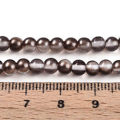 Запекание окрашенные прозрачные стеклянные бусины нити DGLA-N011-4mm-09-1