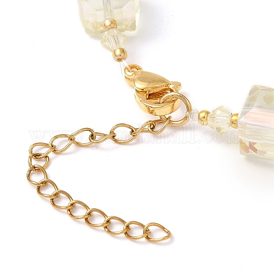 Наборы браслетов из гальванизированного стекла и бусин для женщин BJEW-JB11213-1