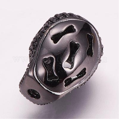 Латунные микро проложить кубического циркония бусы ZIRC-G099-17B-1