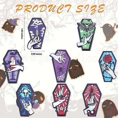 16шт 8 стильные непрозрачные акриловые подвески с принтом SACR-SZ0001-21-1