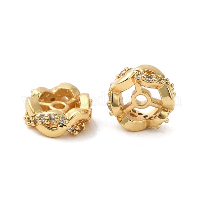 Стойки обшивки латунь кубического циркония бусы KK-K349-04G-1