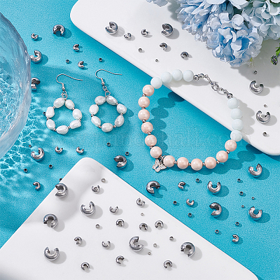 Крышки для обжимных бусин из нержавеющей стали 304 STAS-UN0011-90P-1