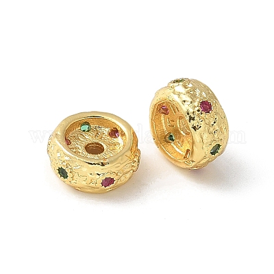 Латунные микро проложить кубического циркония бусы KK-P290-53G-1