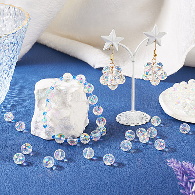 80 шт. стеклянные бусины с полурадужным покрытием EGLA-TA0013-04A-1