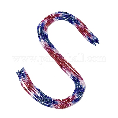 Нити бусин из кубического циркония градиентного цвета ZIRC-F144-01A-1