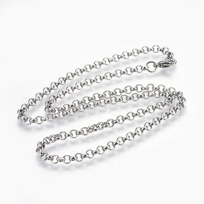 Не тускнеющие цепочки Rolo из нержавеющей стали 304 NJEW-F242-12P-C-1