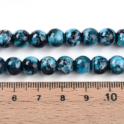 Выпечка окрашенные стеклянные бусины пряди X1-DGLA-N003-8mm-A08-1