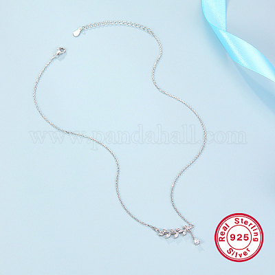 Элегантные женские ожерелья с подвеской в виде листа из стерлингового серебра 925 пробы с микропаве из кубических цирконий HW9788-4-1