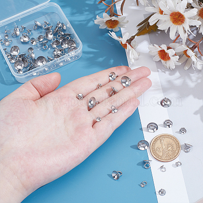 80 шт. 4 стиля 201 нержавеющая сталь бусины колпачки подвески STAS-UN0063-51-1