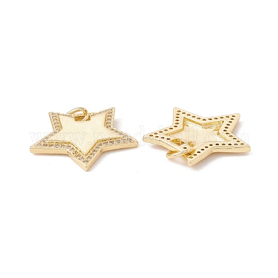 Латунные микропаве прозрачные подвески с фианитом X-KK-G415-16G-1