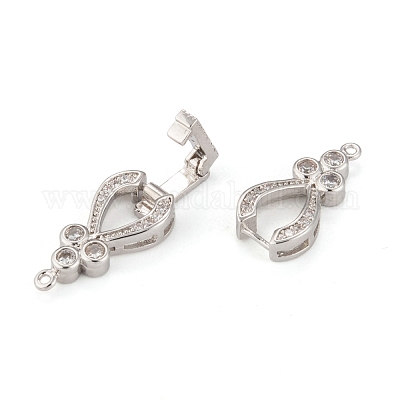 Латунные микро проложить кубического циркония раз за застежками ZIRC-F013-01P-FF-1