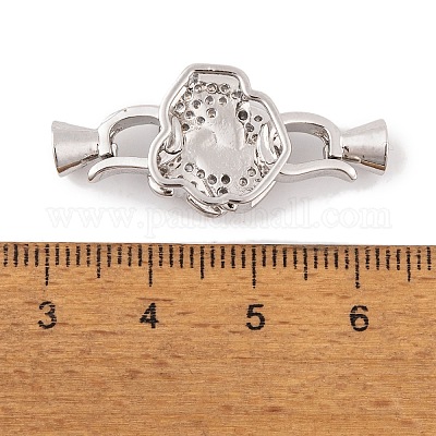 Реечное покрытие латунь микро паве прозрачный кубический цирконий складные застежки KK-K367-08P-1