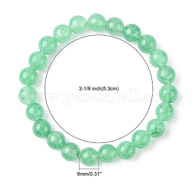 Крашеные натуральные зеленые бусины из авантюрина эластичные браслеты&nbsp;LS-X-BJEW-Q305-1