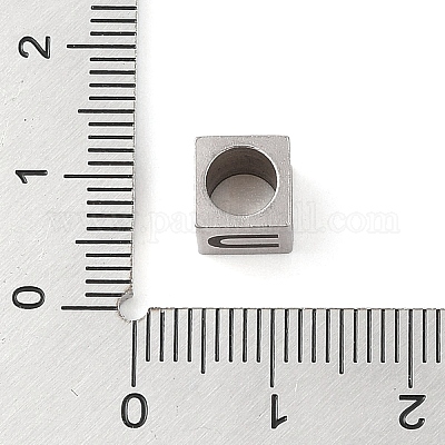 Европейские бусины из нержавеющей стали 201 STAS-M058-01U-P-1